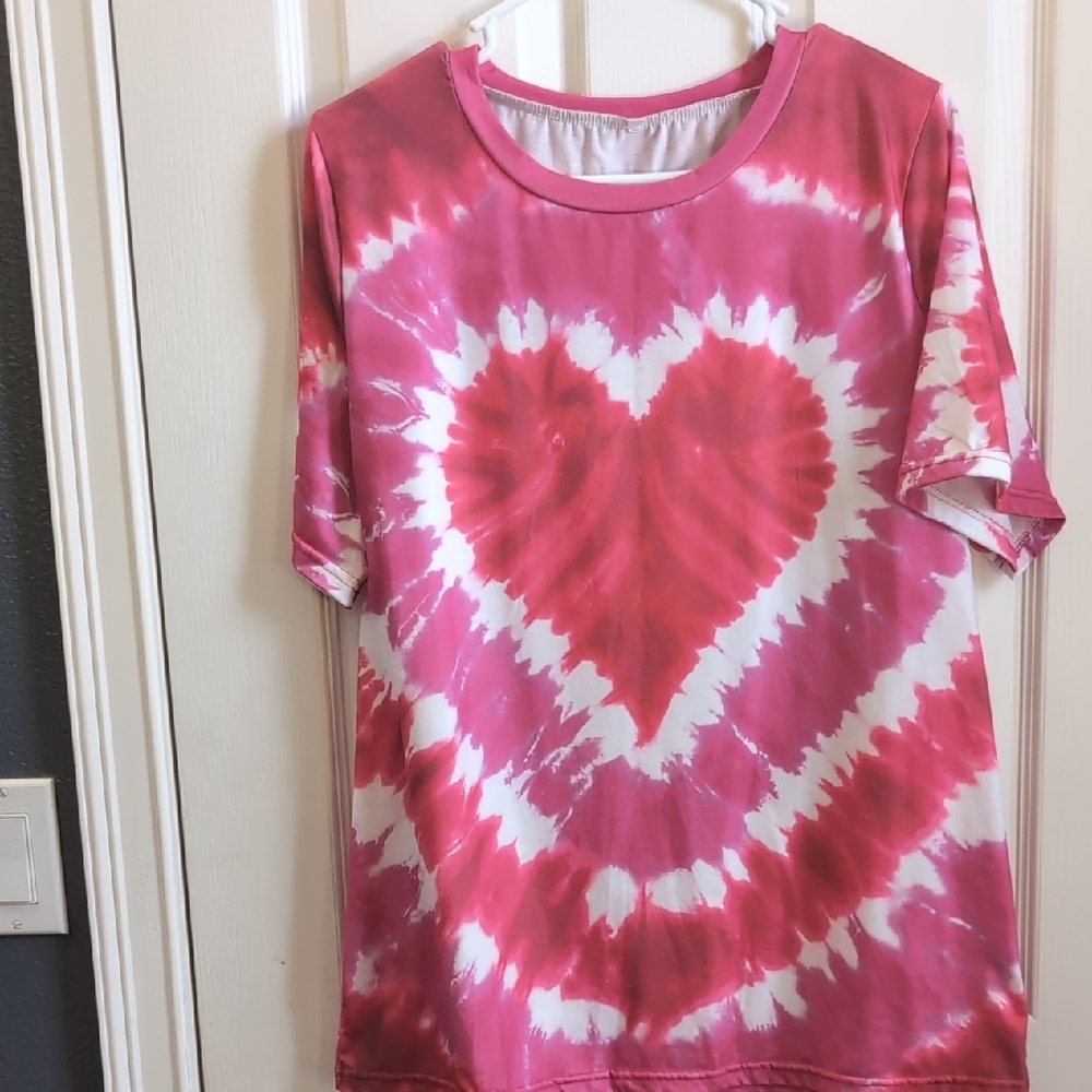 Pink Tie-Dye Heart Shirt